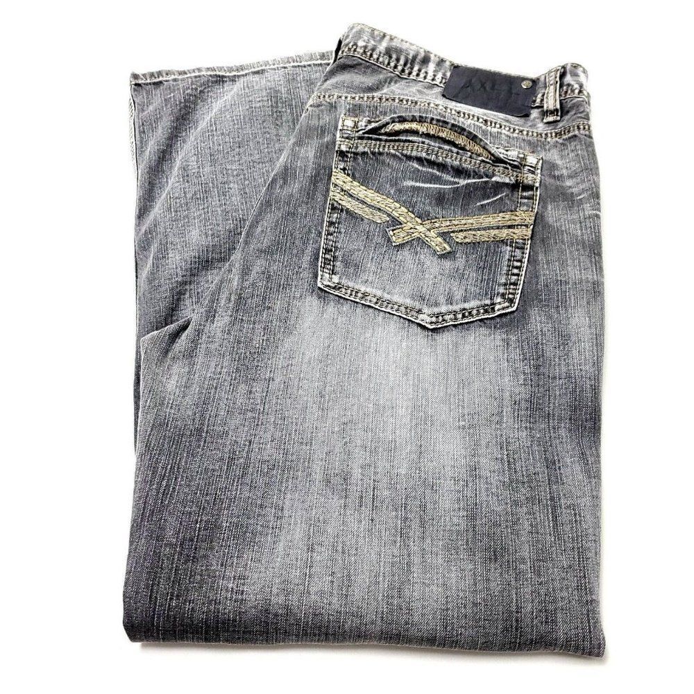 TK Axel‎ Jeans Cotton Denim Gray Mid Rise 39/30 Stone Washed Relaxed Straight